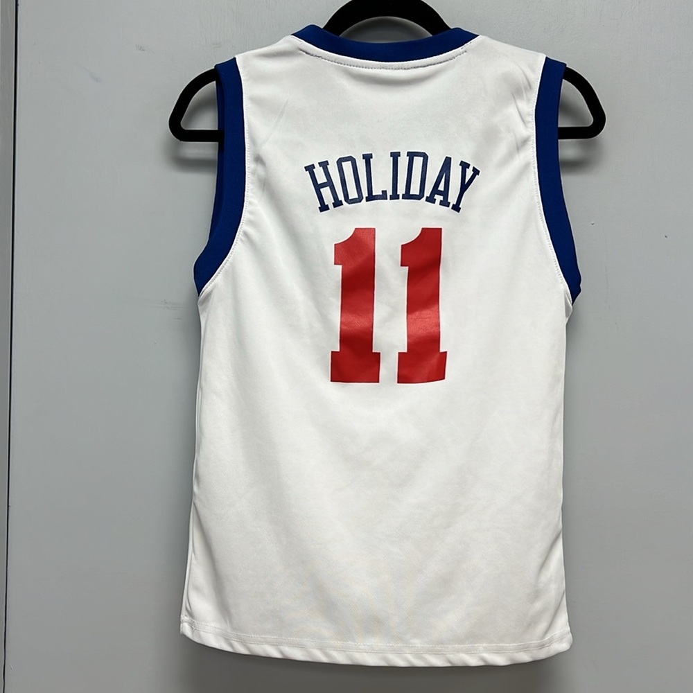 SOLD IN STORE Philadelphia 76ers Vintage Basketball Jersey Jrue Holiday Adidas M - Picture 2 of 10